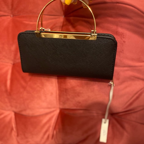 Black Faux Leather Clutch/Purse - Picture 3 of 5